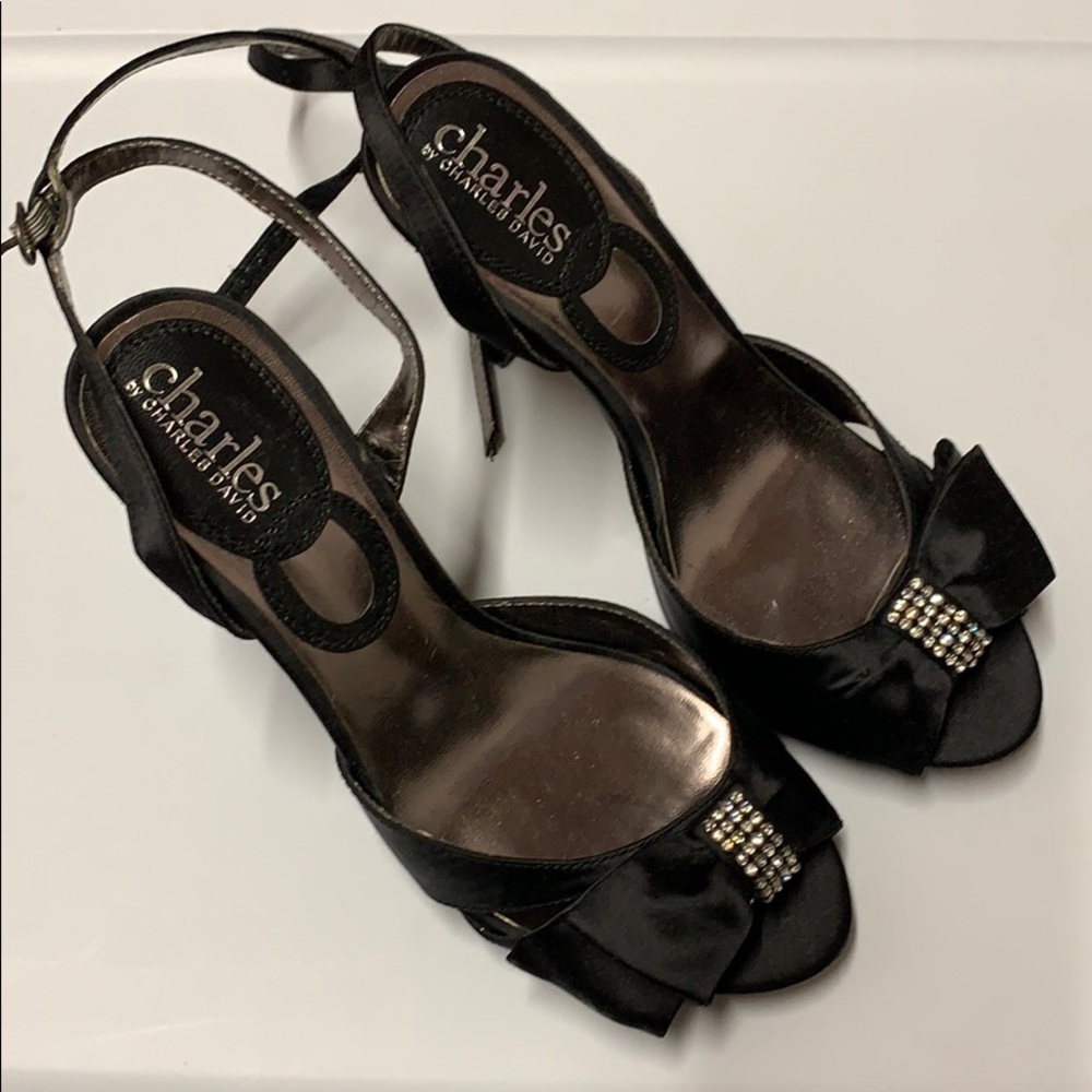 Charles by Charles David black satin heels 6
